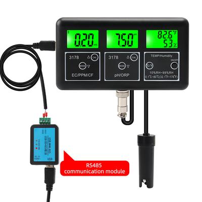 Misuratore di pH 7 in 1 per acqua Tester digitale della qualità dell'acqua EC/TDS/PH/CF/ORP/Temperatura/Misuratore di umidità