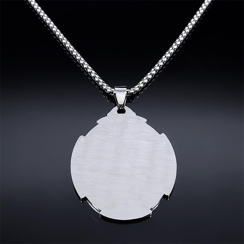 Archangel St.Michael Medal Necklace Stainless Steel Guardian Bible Angel Saint Michael Pray for Us Necklace Jewelry collar N8451