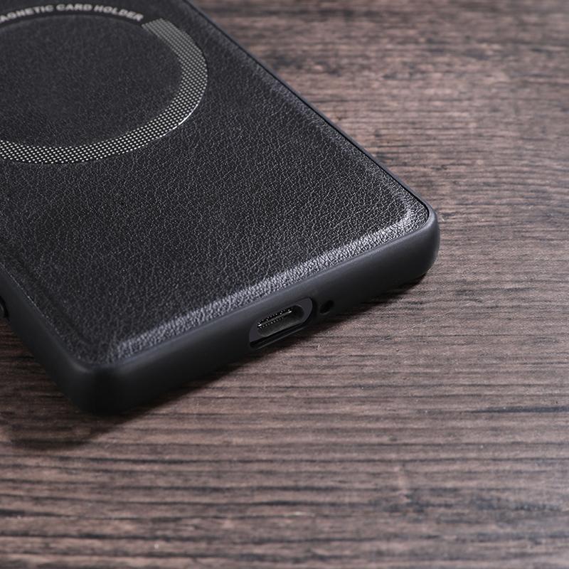 Pro Sony Xperia 1 V Magnetické Tenké Pouzdro PU Kůže PC TPU Kryt na Telefon Kompatibilní s MagSafe