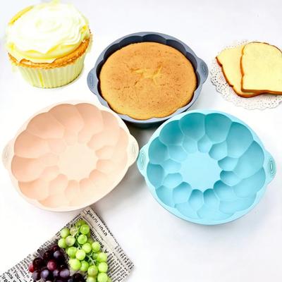 Silicone Cake Pan with Handle 10 Inch Round Cake Mold Non-stick Reusable Pastry