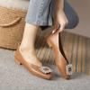 Fashion 2025 New Luxury Women's Flat Shoes Shallow Mouth Low Heel Casual Shoes Soft soled Comfortable Work Shoes Large Sizes 33-43