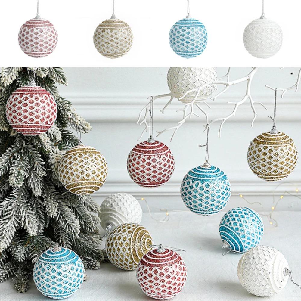 

3pcs Sequin Foam Christmas Balls Pendants 8cm Xmas Tree Pendants Holiday Festive