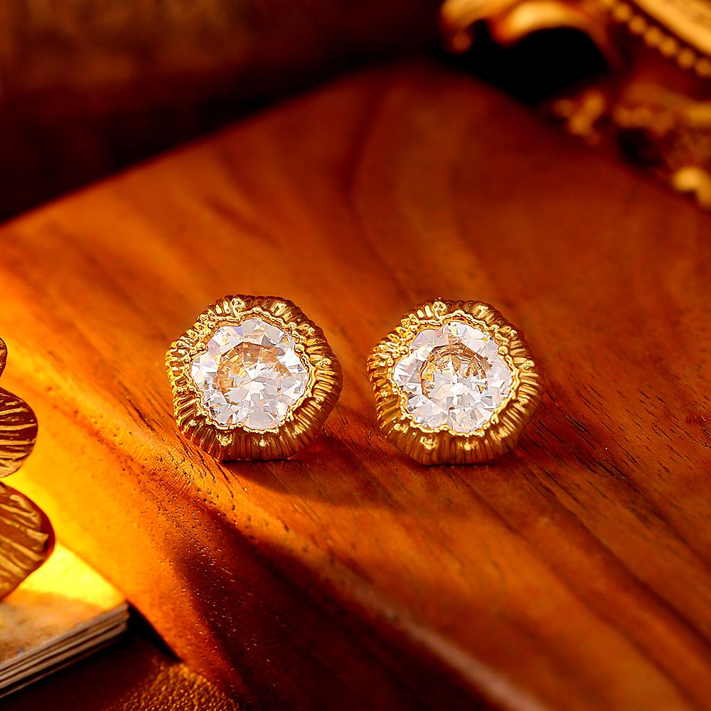 Flashy Zircon Stud Earrings: Unisex Luxury Minimalist Fashion with Hip Hop Punk Vibe