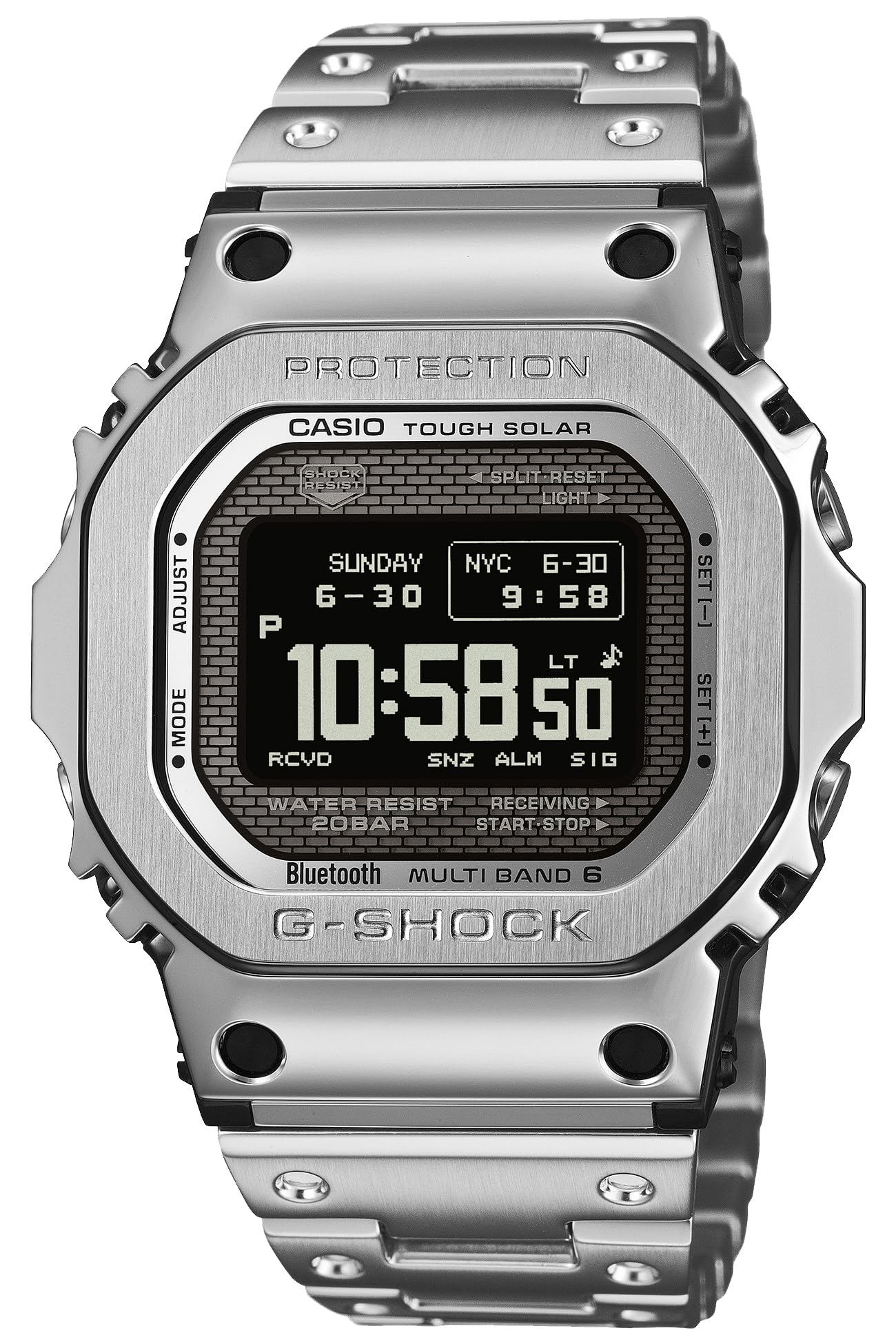 

Годинник Повноцінний MIP Сріблястий [Casio] G-Shock - Метал, РК-дисплей, Bluetooth, Сонячний з радіоконтролем, GMW-BZ5000D-1JF, Чоловічий,