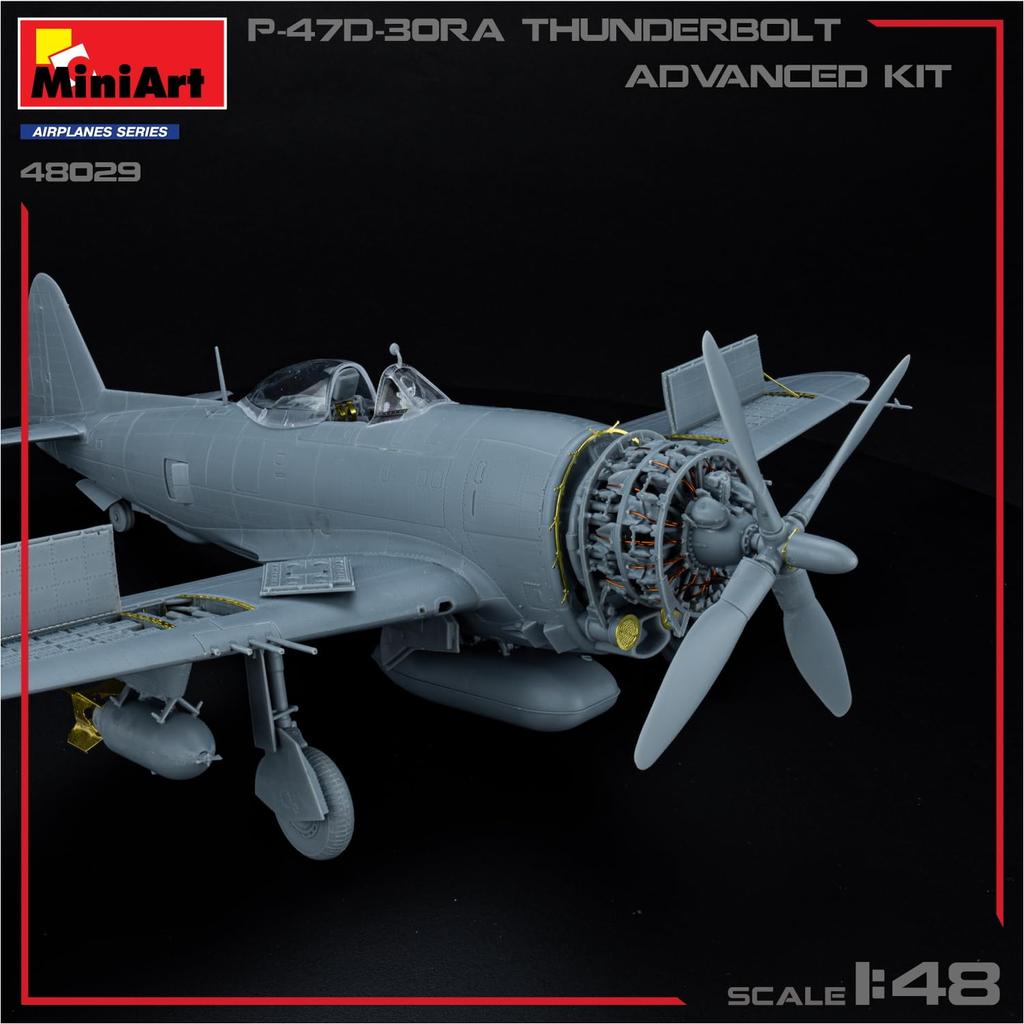 Miniart scale American Thunderbolt Advanced Kit Plastic Model Kit MA48029 1/48 P-47D-30RA