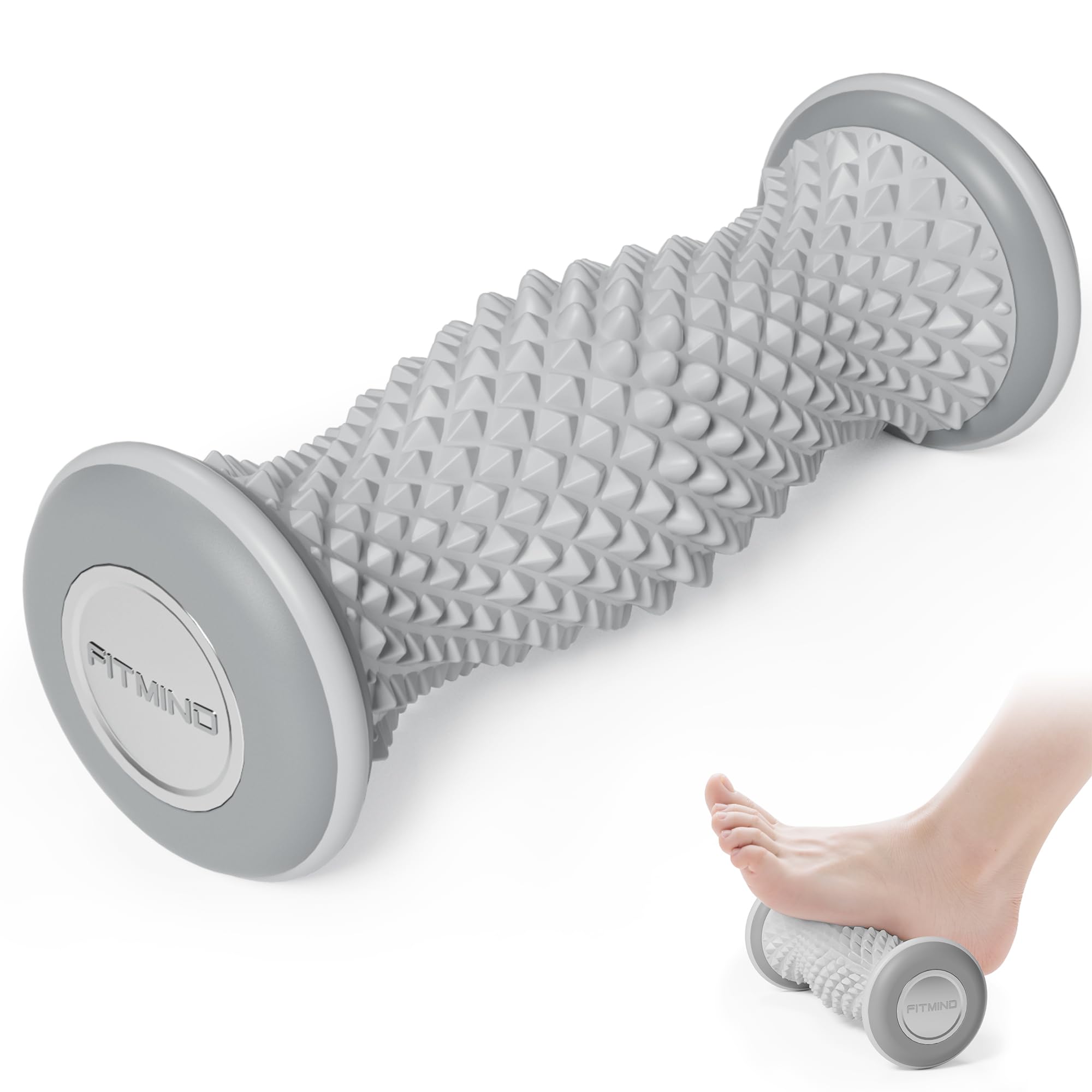 

FITMIND Foot Massage Roller, Acupressure Point Massager, Reduces Swelling, Slims Foot, Gray