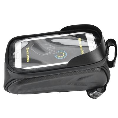 Bicycle Bag Waterproof Mountain Road Bicycle Front Frame Tube Saddle Bag Touch Screen Phone Holder for Outdoor Sports