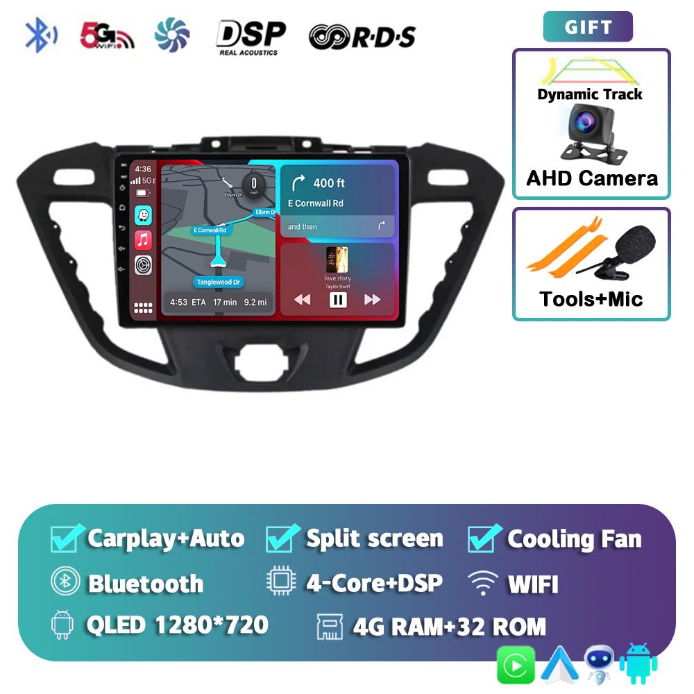 Android 14 Carplay Auto for Ford Transit Tourneo Custom 2013-2021 Navigation Car Radio 2 Din Multimedia Player Head Unit Stereo