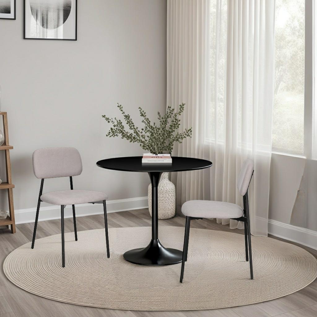 Esther Upholstered Chair, Light Gray, Metal Base