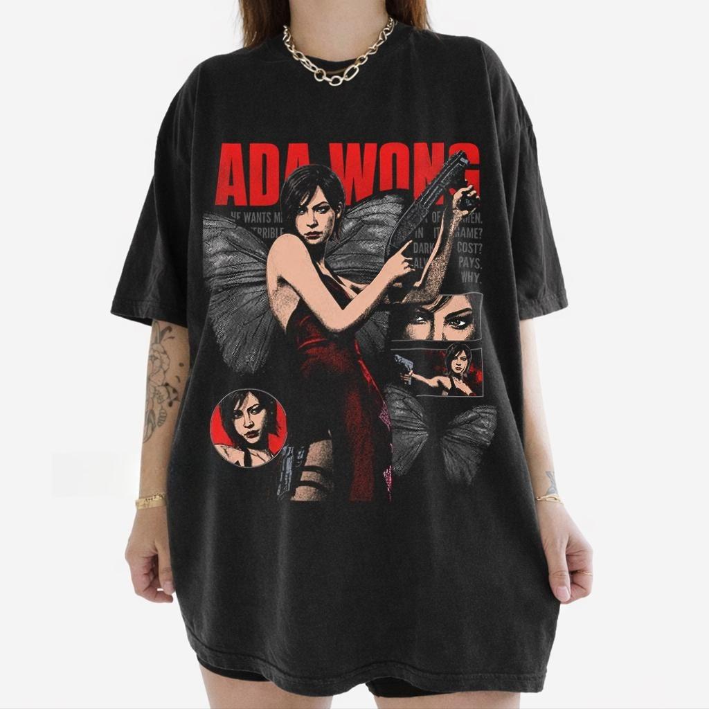 Retro Ada Wong Tshirt Resident Evil Tshirt Survival Horror Game Tshirt Gift for Male and Female Players