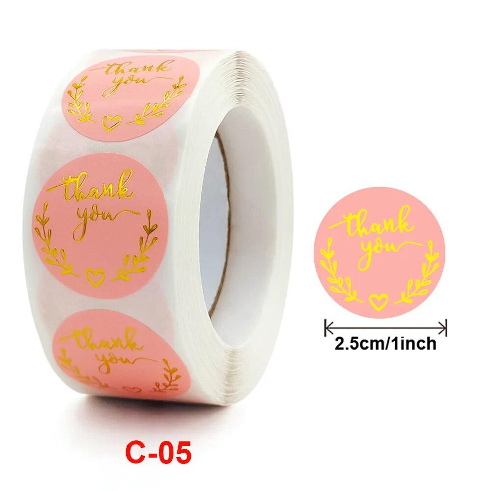 500Pcs 1inch Thank You Stickers For Envelope Sealing Labels Stationery Supplies Handmade Wedding Gift Decoration Sticker New