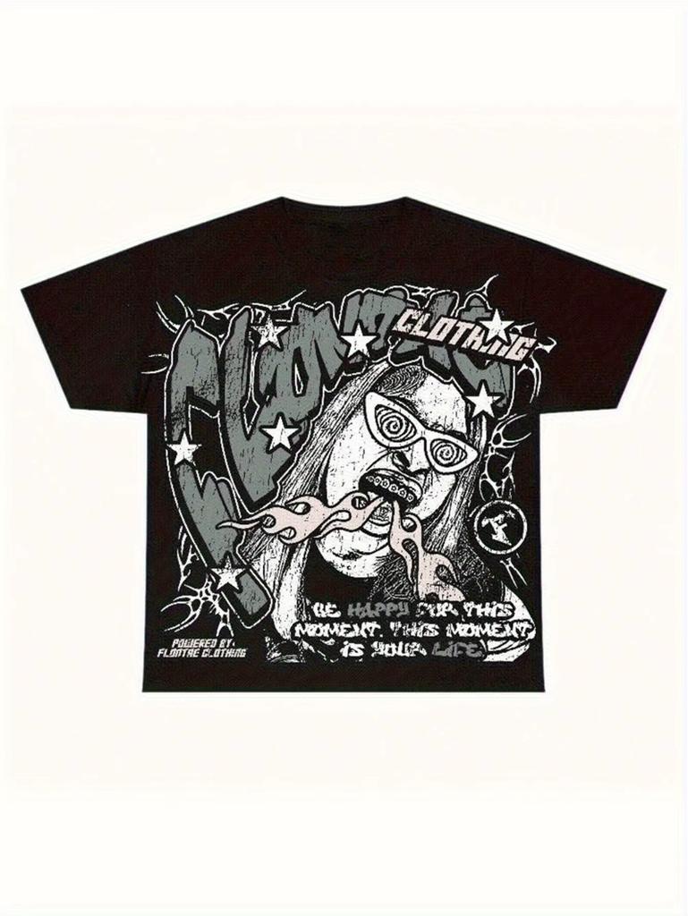 Mens Y2K Style Graphic TShirt 100 Cotton Soft Breathable Retro Summer Streetwear with Bold COMMUNICADES Print Fashion
