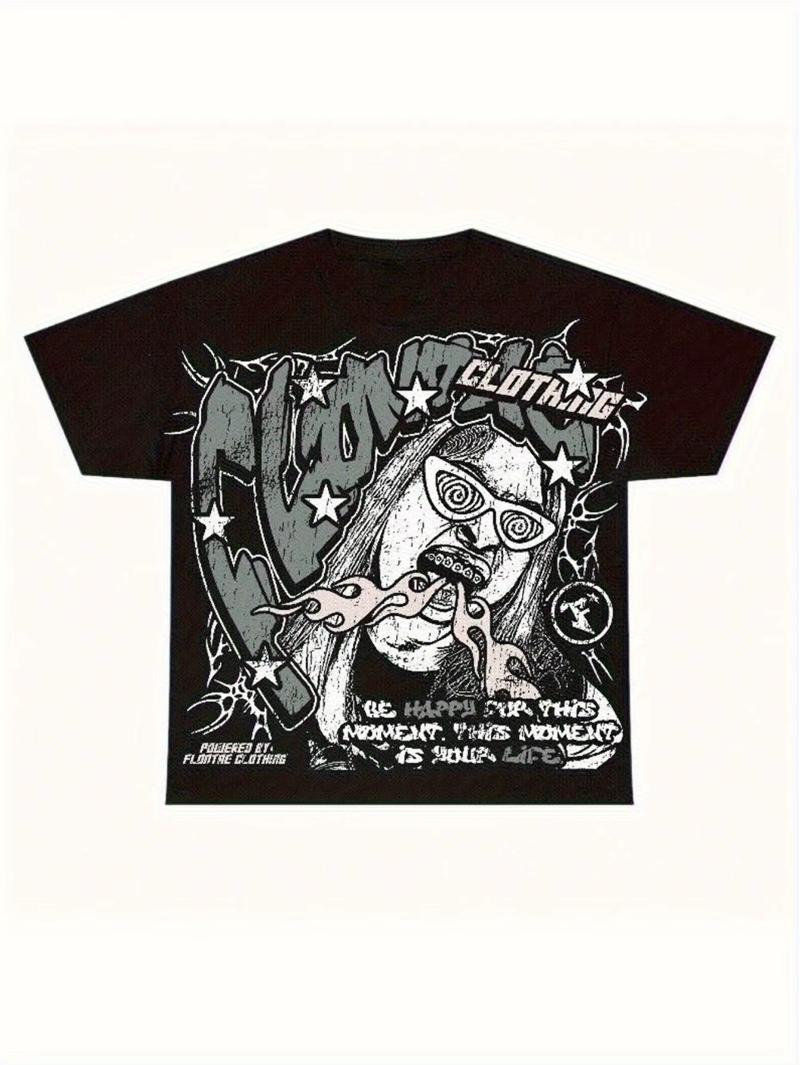 

Mens Y2K Style Graphic TShirt 100 Cotton Soft Breathable Retro Summer Streetwear with Bold COMMUNICADES Print Fashion 3XL
