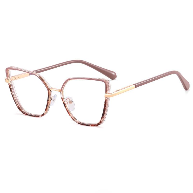 TR90 Anti Blue Light Cat Eye Reading Glasses Women Spring Metal Frames Ultralight Presbyopia Eyeglass Glitter Computer Glasses