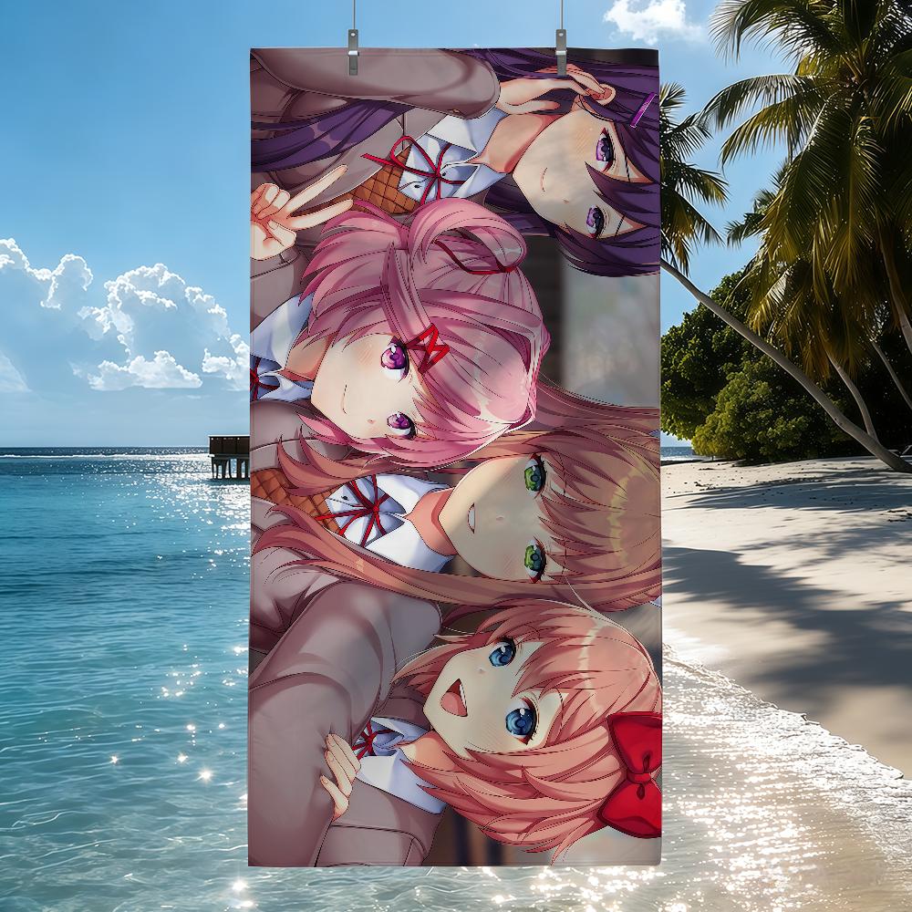 Game Anime cartoon D-DDLC Towel Quick Drying Beach Towels Are Suitable For Swimming Pools Camping Yoga And The Gym