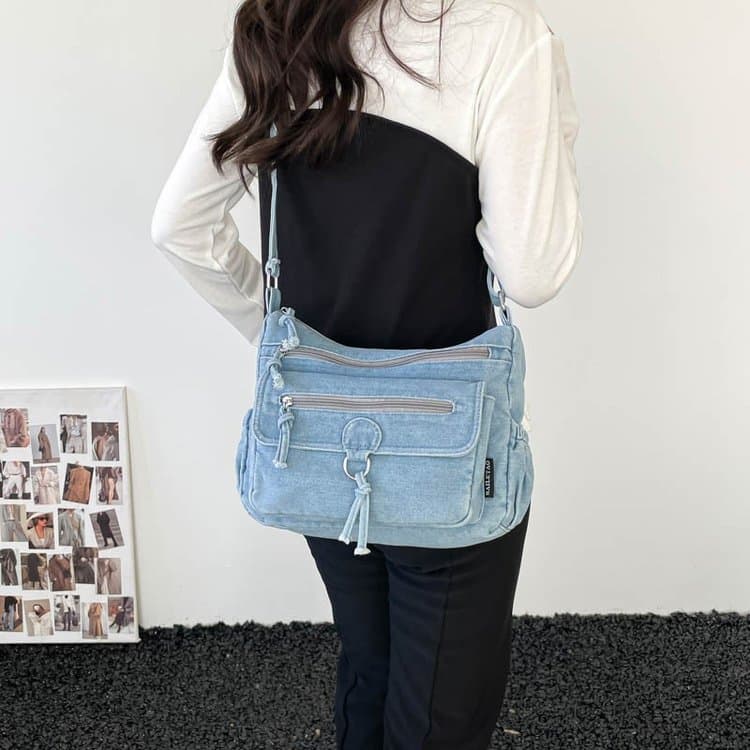 Retro Denim Tote Bag Women's Casual Shoulder Bag