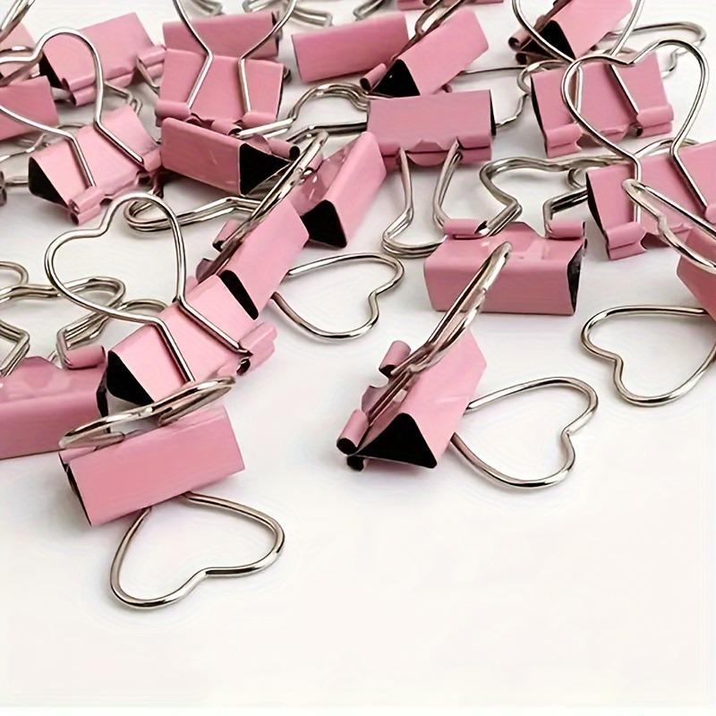 5Pcs Pink Heart-shaped Long-tail Clip, Special-shaped Folder, Swallow-tail Clip, Storage Clip, Bill Clip, Bill Clip.