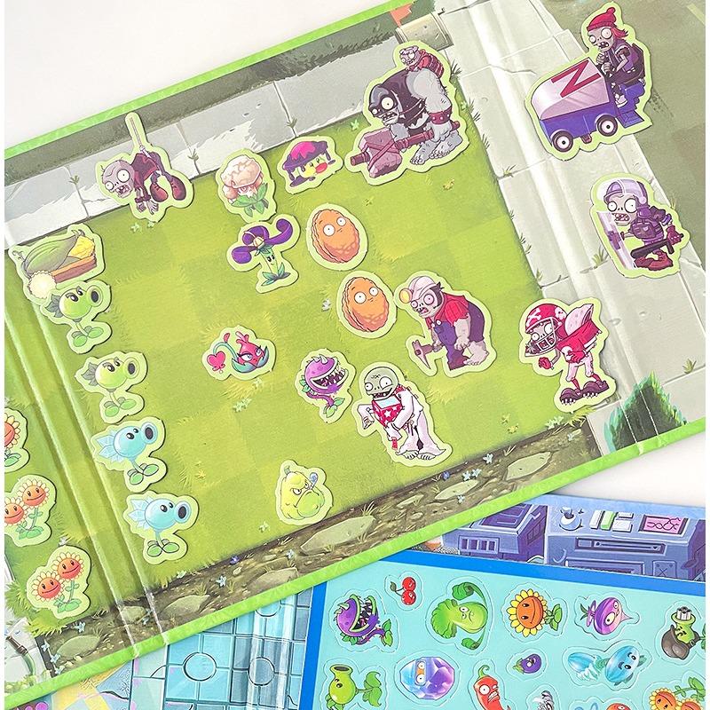 Plants Vs. Zombies Game Magnetic Quiet Sticker Toy Book Children Reusable Toy Concentration and Creative Thinking Training Gift