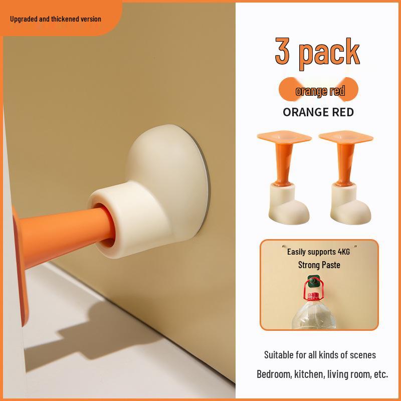 Silicone Anti-Collision Door Wedge with Round-Head Magnet, No-Drill Silent Door Stopper for Bathroom