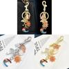 Rainbow Sun Umbrella Keychain With Metallic Finish For Fashionable Bag Decor