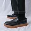 Thick Soled Comfortable High-quality Leather Shoes Mens Flats Bottomed Anti Slip Loafers Brand Fashionable Business Office Shoes