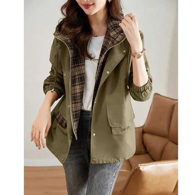 Spring and Autumn  Women's Coat Small Casual Windbreaker High-end Foreign Style Popular Explosive Top