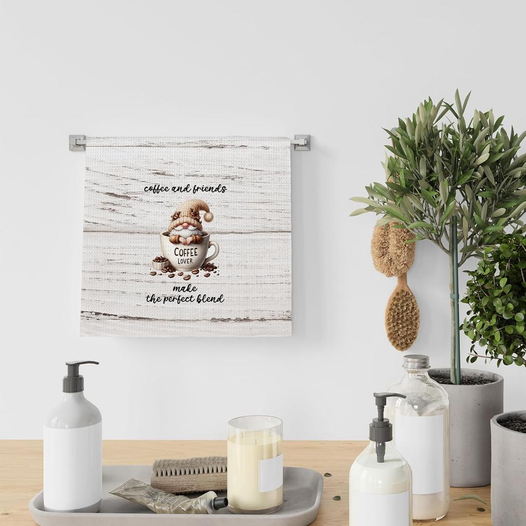 Coffee Kitchen Towels, Coffee-themed Gifts for Women Men Girls, Bar Decor Accessories, 16x24 Inch