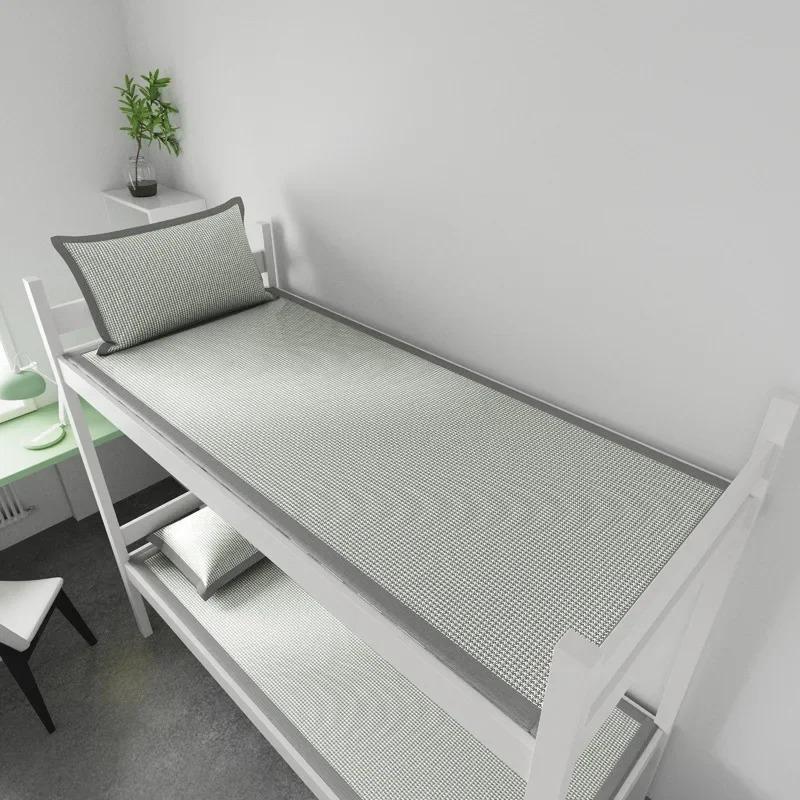 Ice Silk Sleeping Mat Summer Jacquard Cooling Mat Breathable Nonwoven Cover Soft Cool Pad for Dorm College Students Bedroom Use