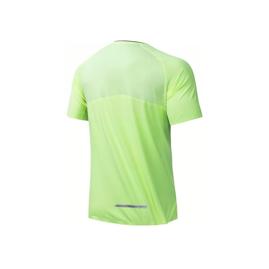 Anta Running Series Solid Color Round Neck Pullover Lightweight Sports Short Sleeve Raglan T-Shirt Men Tops Spirit-Yellow 152425119-2