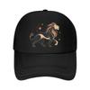 Regal Lion Minimal Line Artwork Mesh Baseball Cap Polyester Forward Observations Hat Adjustable Golf Hat Summer