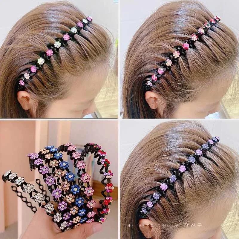 1pc Fashion Elegant Luxury Anti-skid Pearls Simple Headband with Teeth Rhinestones Hairband for Woman Girl Hair Headwear Jewelry