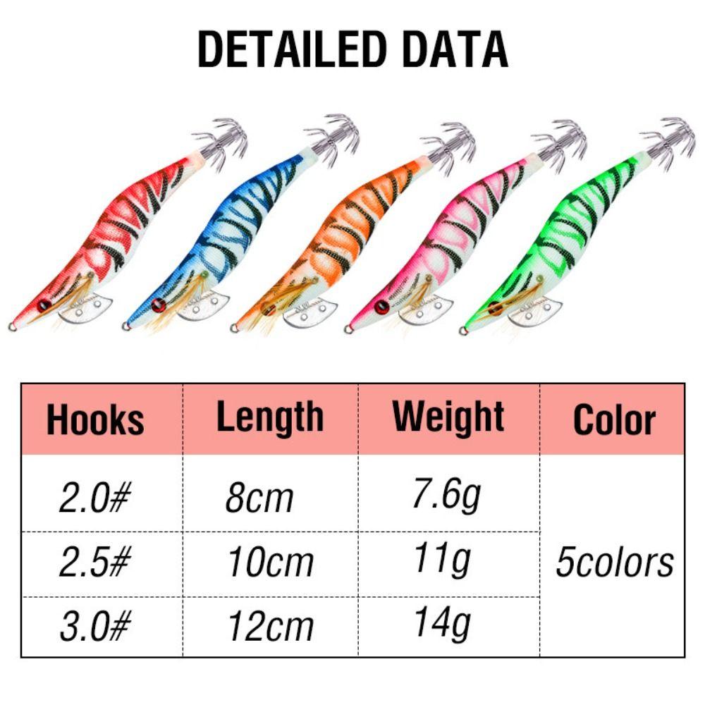 2PCS ABS Squid Hook 5 Colors Fishing Bait Durable Octopus Lure  Fishing