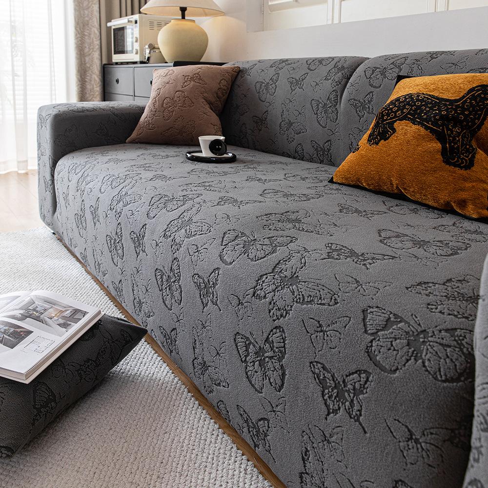 New Elastic Jacquard Velvet Sofa Cover All Purpose Set All Season Universal Cat Scratch Resistant Cover Fabric