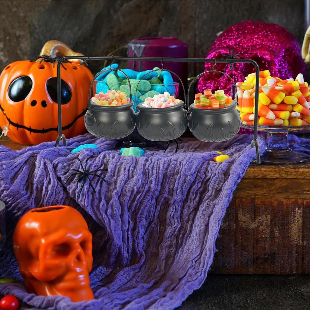 Candy Buckets Halloween Witches Cauldron Candy Serving Bowls Cauldron Candy Bowl for Treat Kitchen Dining Home Decoration