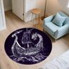 Viking Ship,Round Area Rug,Carpet Rug for Living Room Bedroom Sofa Playroom Decor,Non-slip Floor Mat