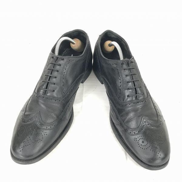 80s-90s Vintage USA FLORSHEIM Leather Goodyear Welt Wingtip 27.5 black(USED)