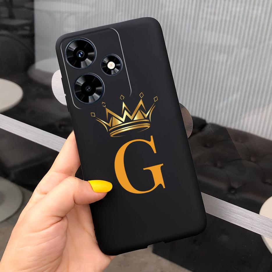 For Infinix Hot 30 Case X6831 Cute Crown Letters Cover Soft Silicone Phone Case For Infinix Hot 30i Hot30 Play NFC Fundas Bumper
