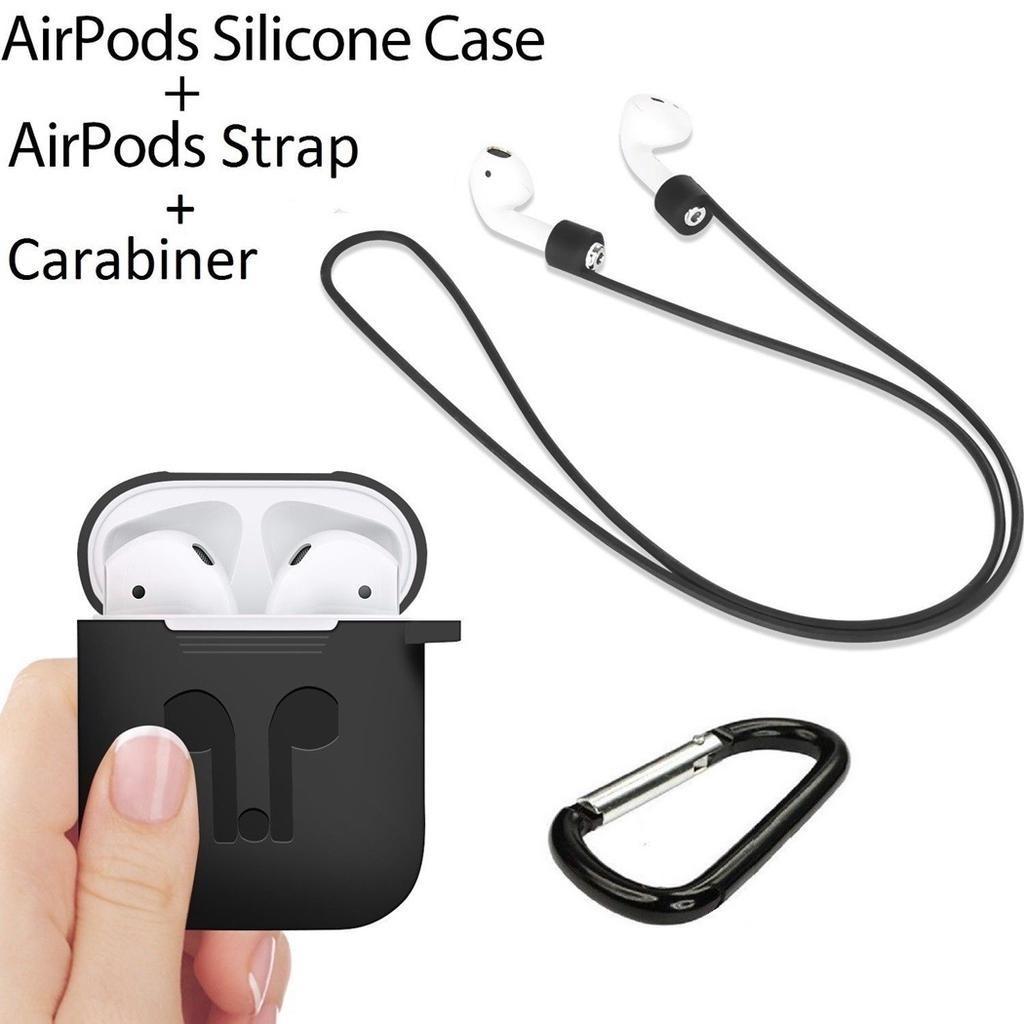Airpods Protective Case Set Silicone Flip Style Trendy Solid Color