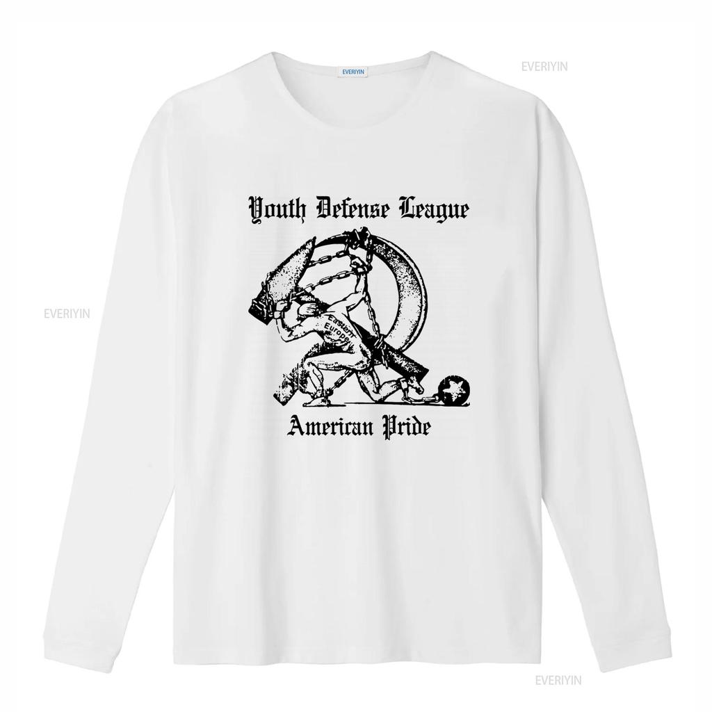 Youth Defense League T Shirt with American Pride Print Stylish and Patriotic Design for Vintage Washed Casual Breathable
