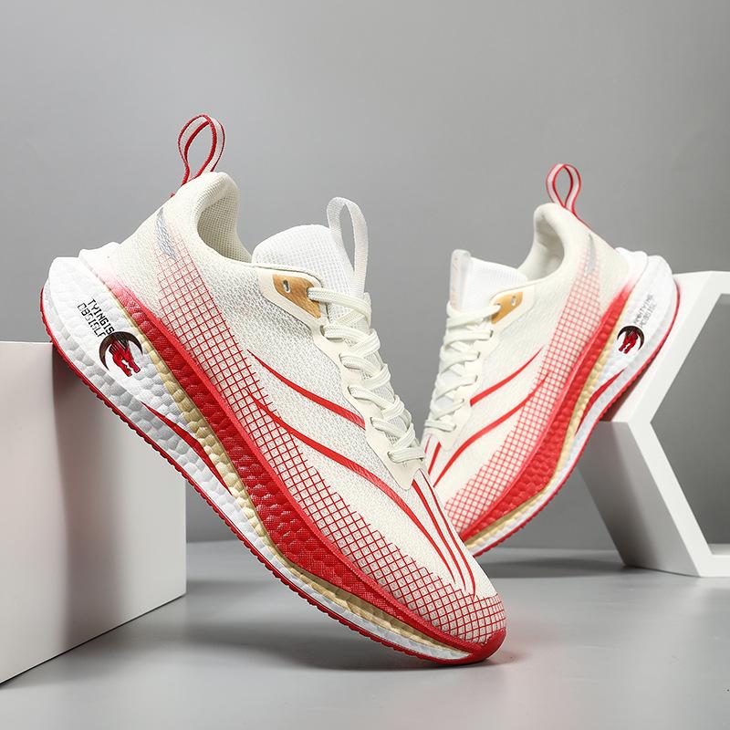 High-quality Flying Electric Carbon Board Racing Training Shoes Red Rabbit Breathable Shock Absorption Rebound Professional Marathon Sports Shoes