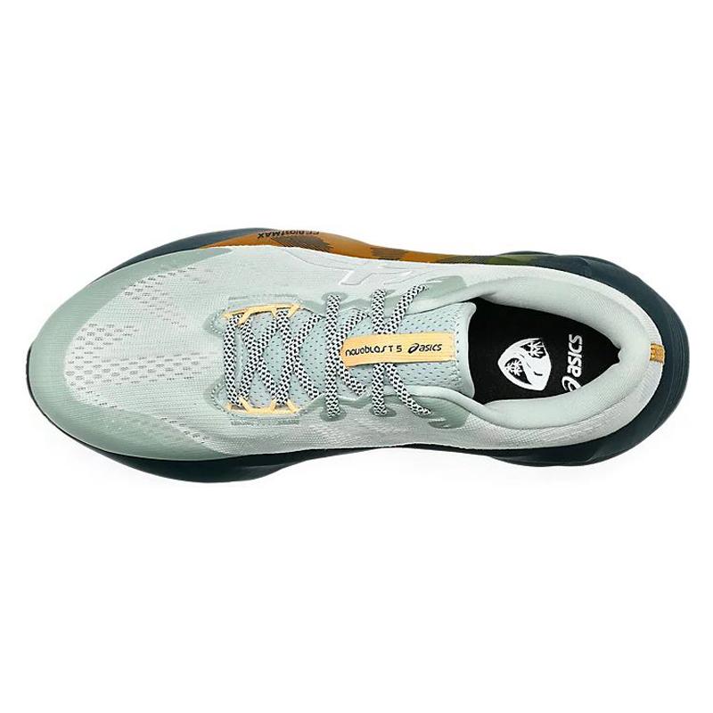 New Asics NOVABLAST 5 Abrasion Resistant Breathable Low Top Running Shoes Men's Brown Green 1011C138-300