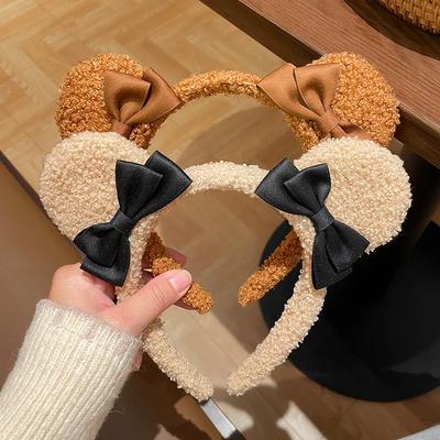 Mädchen Niedliche Bärenohren Plüsch Einfache Haarbänder Kinder Liebes Haarornament Stirnband Haarreifen Kinder Mode Haaraccessoires
