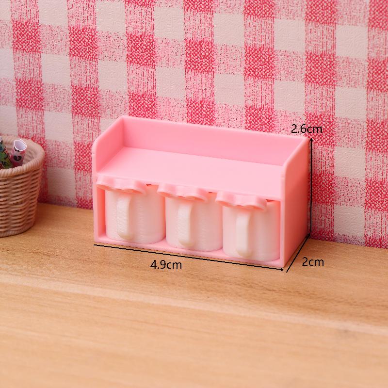 1/12 Dollhouse Mini Cartoon Seasoning Jar Model Dollhouse Kitchen Decoration Dolls House Scene Accessories Pretend Play Toys