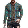 Men's Long Sleeve T-Shirt 3D Printed Casual Trend Pullover Round Neck Bottom Top