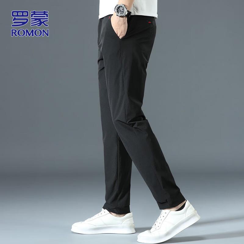 ROMON Men's Ice Silk Straight Casual Pants