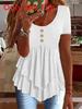Summer Ladies T Shirt With 3d Pattern In Cotton Blend For Casual Wear
