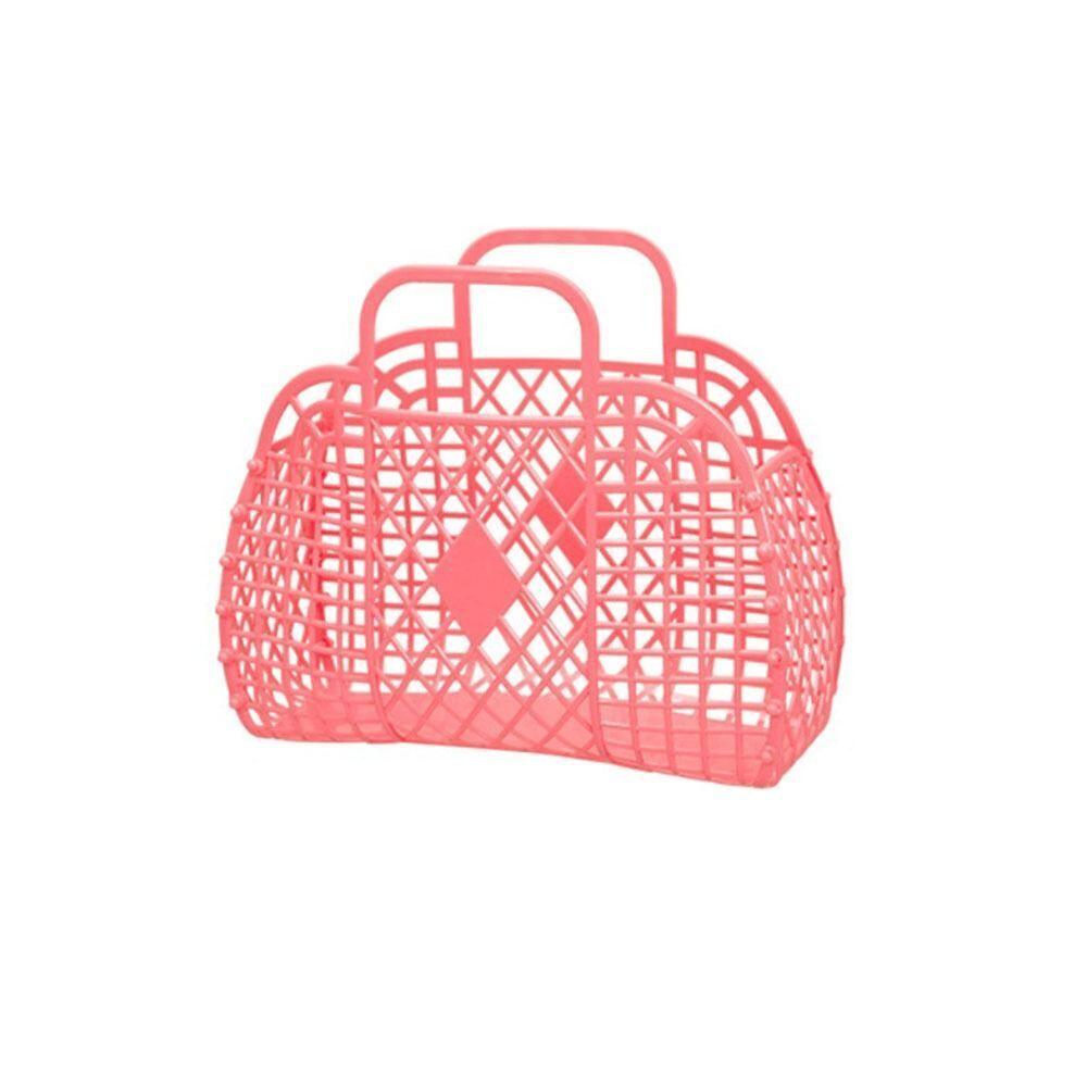 

Многоразовая большая сумка Пластиковая корзина для хранения Полая корзина большой емкости Корзина красный