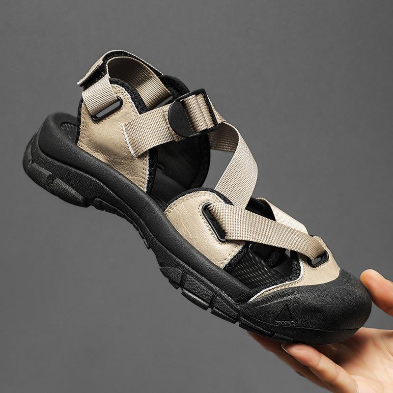 Sports sandals men's mesh breathable summer 2025 new beach sandals casual non-slip bag head wear-resistant sandals