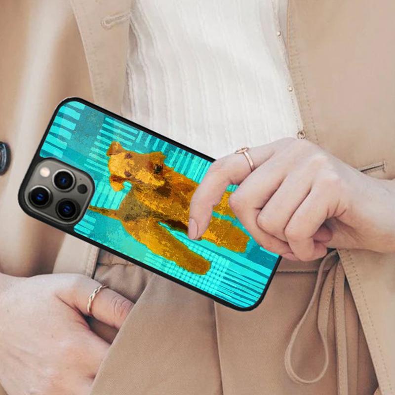 Airedale Terrier Hund Magnetische Handyhülle Für APPLE iPhone 17 Air 16 14 13 12 Pro Max 15 Plus Kabelloses Laden Mit MagSafe Abdeckung