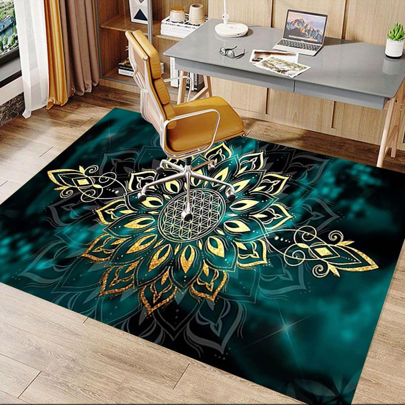 1PC Mandala Lotus Extra Large Non Slip Floor carpet, Office, family, Studio   Large Area Rug Indoor Rugs, Bold Statement Piece